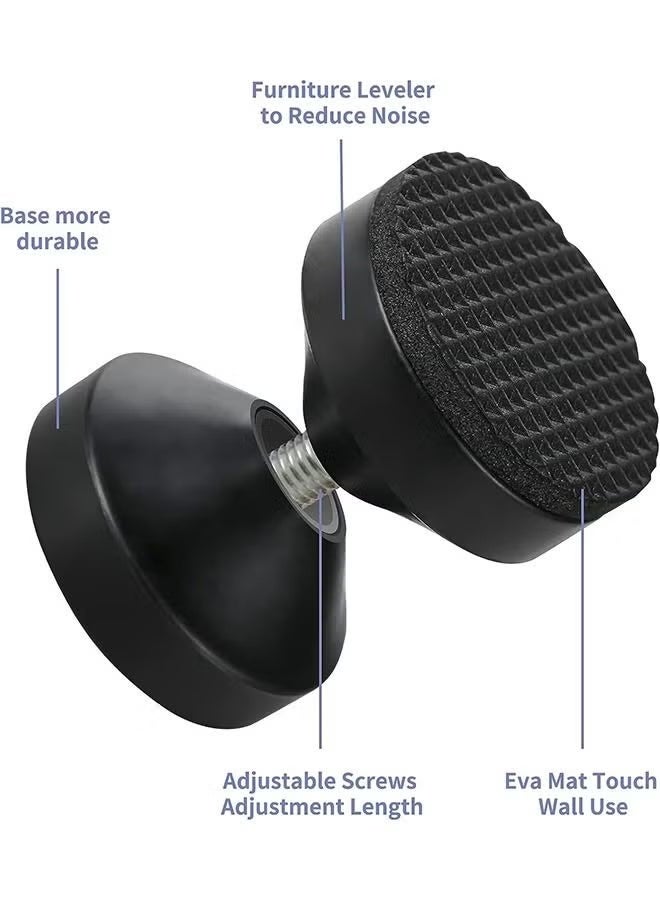 قطعتان من سدادات اللوح الأمامي ، مثبت تلسكوبي قابل للتعديل ومضاد للاهتزاز ، أداة تثبيت إطار السرير الملولب لغرفة جدار الغرفة وخزائن الأريكة (أسود) - Image 4