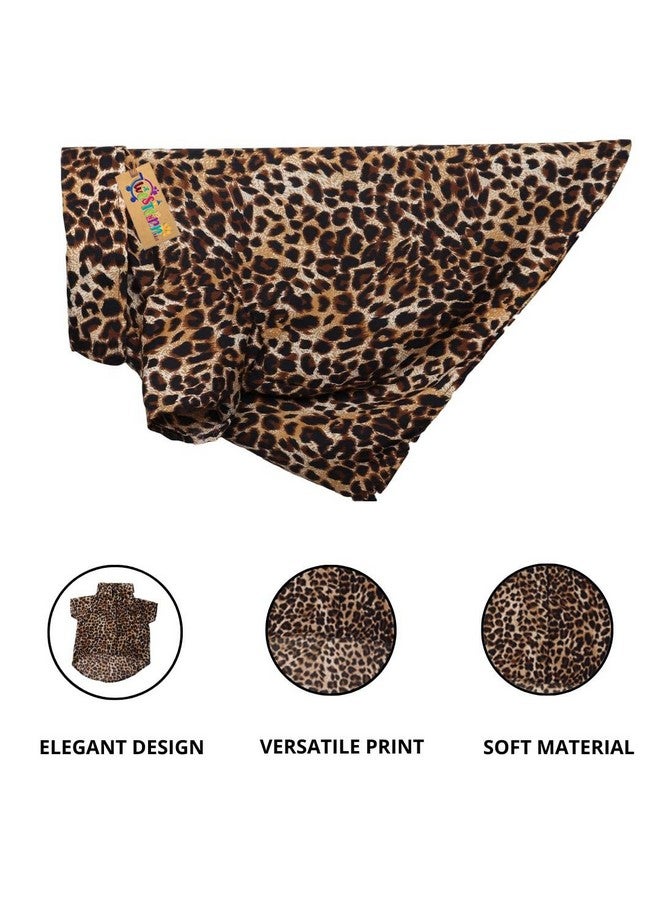 ويستيرن إرا قميص كلاب أساسي قابل للتنفس مطبوع عليه قطن، قميص فائق النعومة، قميص خفيف الوزن رقيق لطيف لحيواناتك الأليفة، ملابس كلاب مريحة للغاية (طبعة الفهد) (Xsmall - 12 بوصة) - Image 2