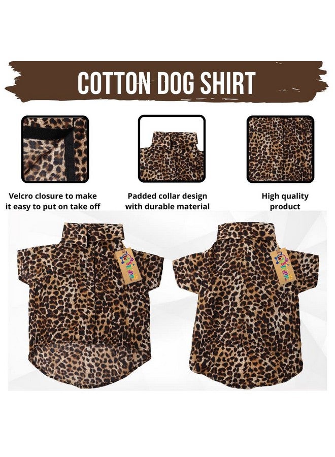 ويستيرن إرا قميص كلاب أساسي قابل للتنفس مطبوع عليه قطن، قميص فائق النعومة، قميص خفيف الوزن رقيق لطيف لحيواناتك الأليفة، ملابس كلاب مريحة للغاية (طبعة الفهد) (Xsmall - 12 بوصة) - Image 4