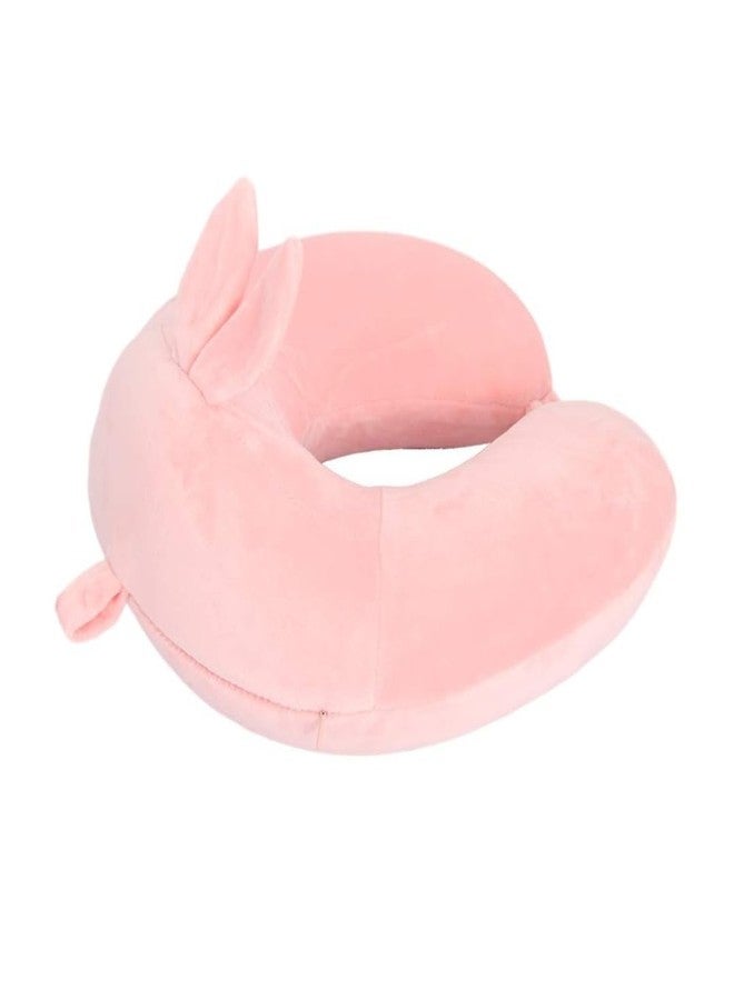 Mega Tree Memory Foam Travel Neck Pillow with Removable Plush Cover - 360° Head, Neck & Chin Support Cushion for Airplane, Car, Train & Bus Soft U-Shaped for Men & Women (Pink) - Image 3