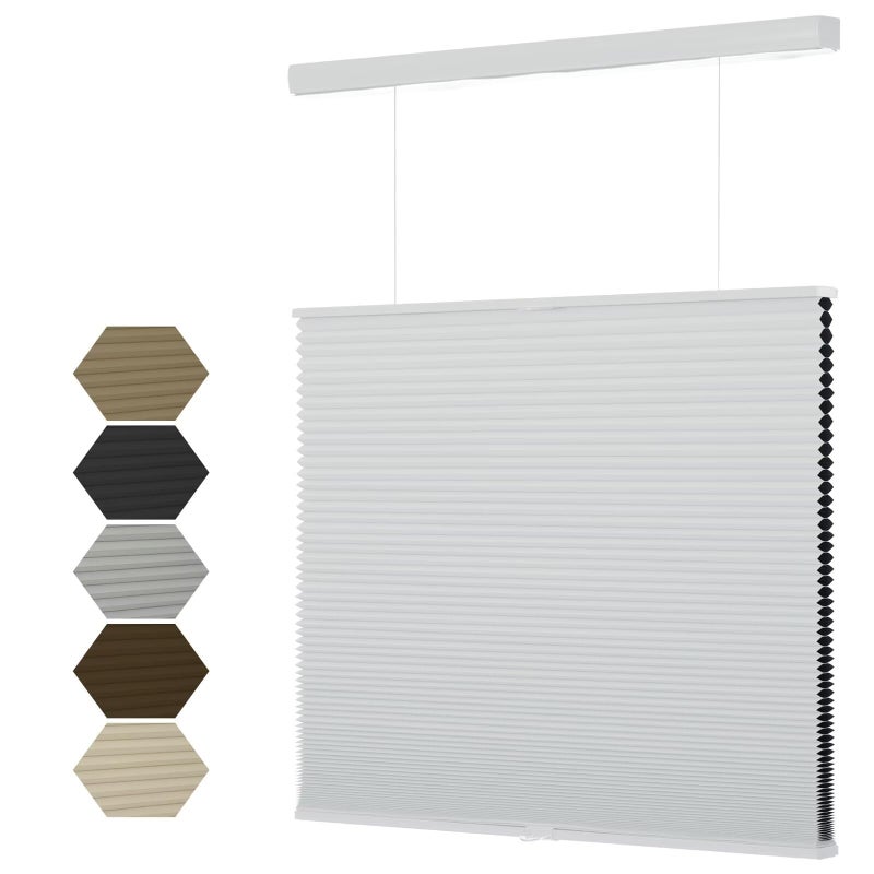 MYshade Top Down Bottom Upï¼ˆTDBUï¼‰ Cellular Shades, 1.5 inch Cordless Blackout Honeycomb Pleated Blinds for Windows Home Bedroom Office, Light Control, Thermal Insulated, 19" W x 36" H, White - Image 1