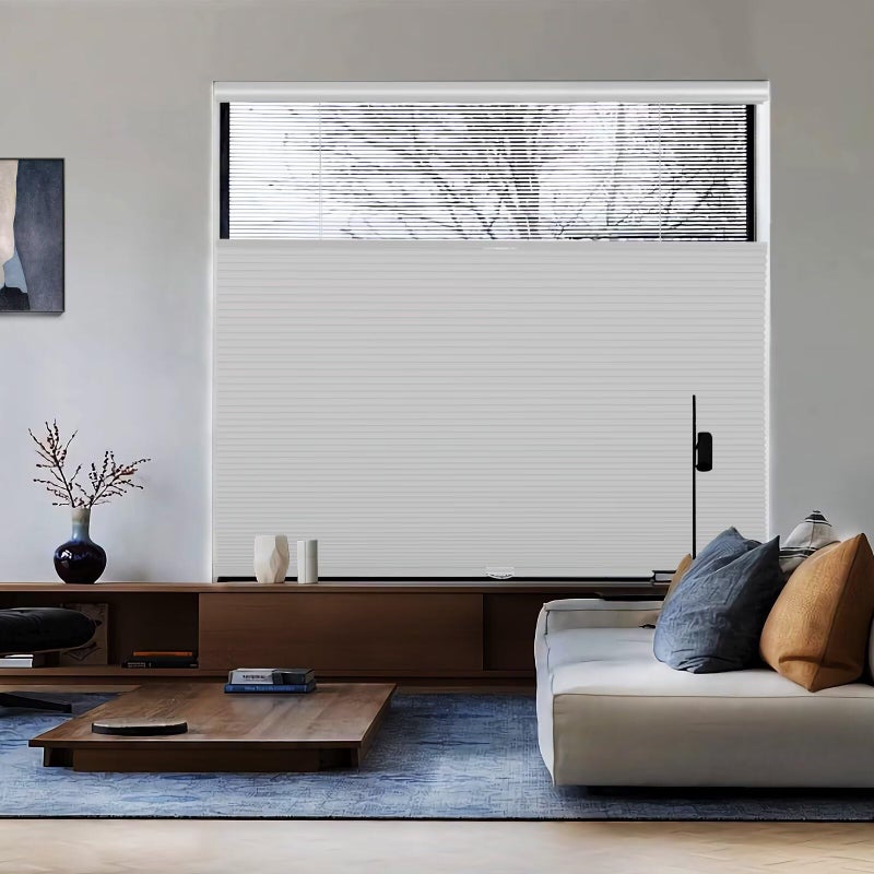 MYshade Top Down Bottom Upï¼ˆTDBUï¼‰ Cellular Shades, 1.5 inch Cordless Blackout Honeycomb Pleated Blinds for Windows Home Bedroom Office, Light Control, Thermal Insulated, 19" W x 36" H, White - Image 3