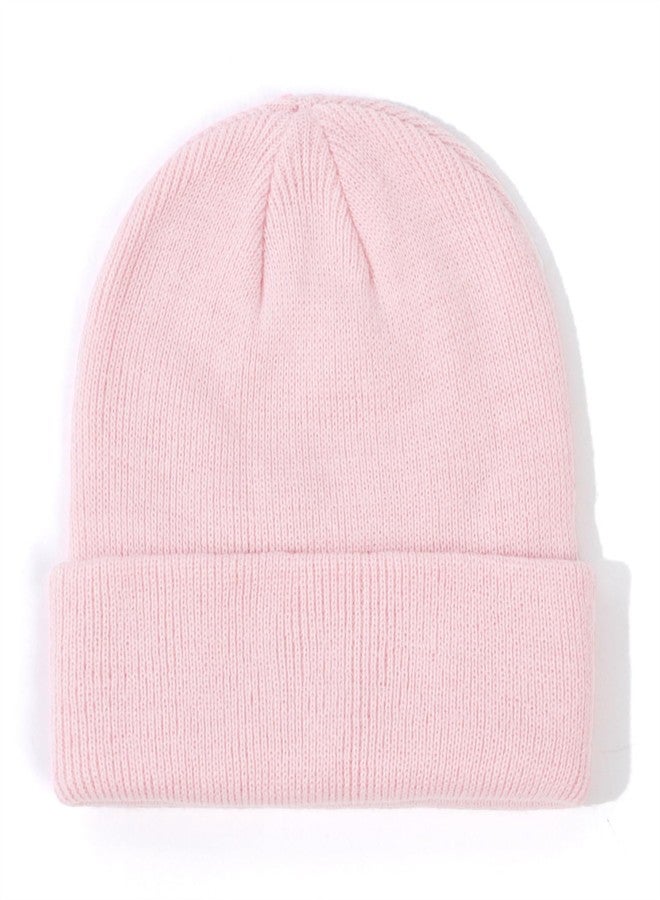ENBAOHUI Baby Beanie Hat Newborn Winter Warm Knit Hat Kids Soft Beanie Cap Boys Girls Winter Warm Knit Hat White/Pink/Purple/Dustypink S - Image 5