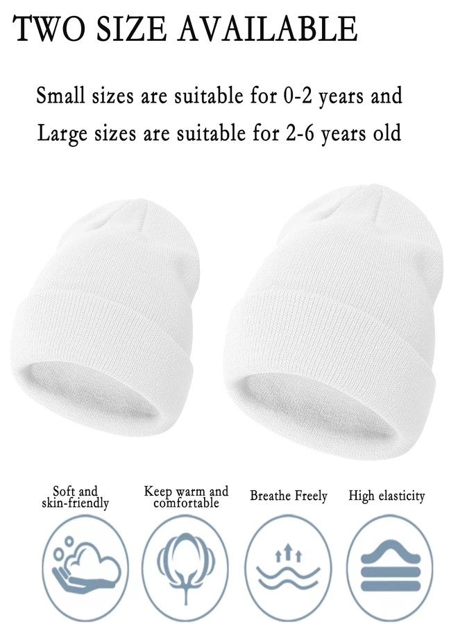 ENBAOHUI Baby Beanie Hat Newborn Winter Warm Knit Hat Kids Soft Beanie Cap Boys Girls Winter Warm Knit Hat White/Pink/Purple/Dustypink S - Image 3
