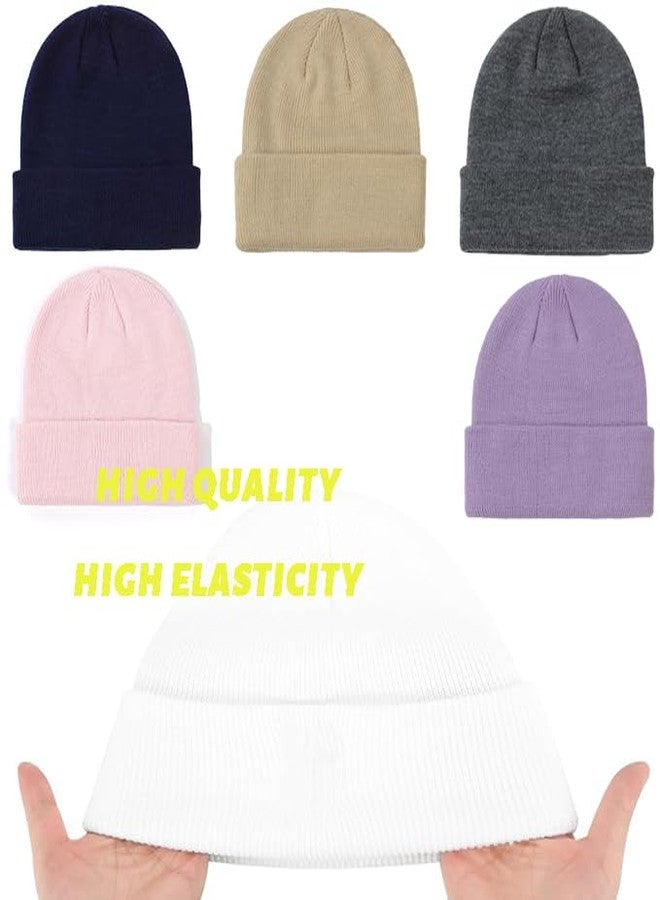 ENBAOHUI Baby Beanie Hat Newborn Winter Warm Knit Hat Kids Soft Beanie Cap Boys Girls Winter Warm Knit Hat White/Pink/Purple/Dustypink S - Image 2