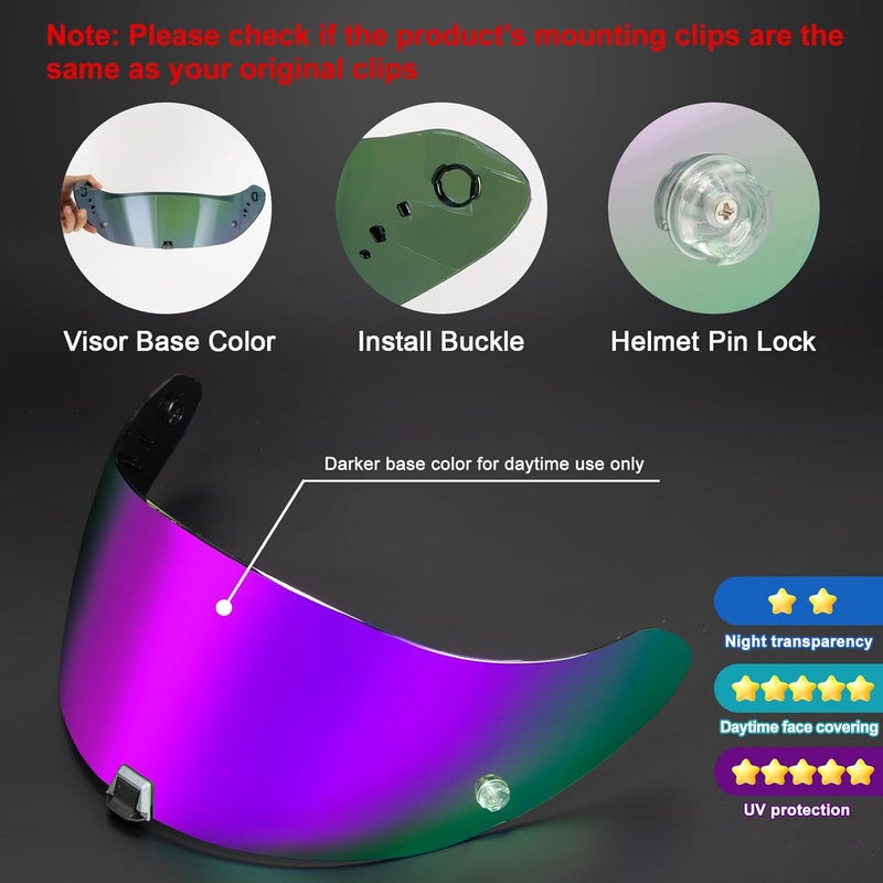 PSLER Helmet Visor for EXO 520 1400 R1 Coloured Visor for Scorpion EXO 391 520 1400 R1, UV Protection Motorcycle Accessories Replacement for Protective Visor Hanging space save - Image 3