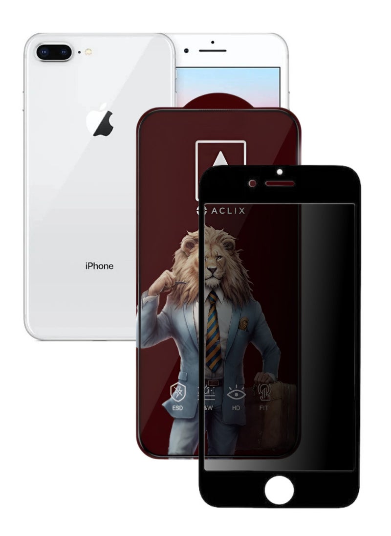 ACLIX Antistatic ESD Dustproof Premium Quality High Definition Anti-Spy Privacy Tempered Glass Screen Protector Designed For  iPhone 8 Plus - Image 1
