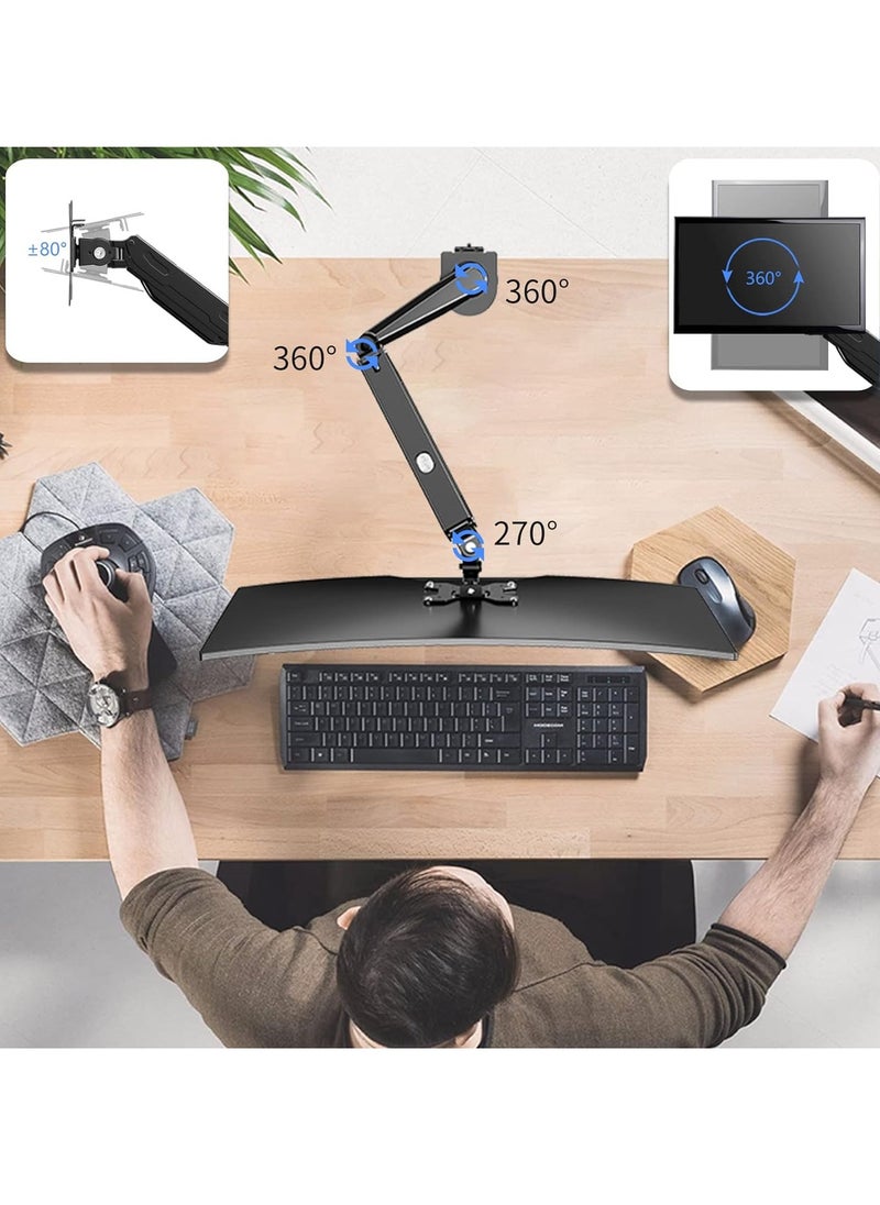 TIGER 17-27 Inch LCD Monitor Stand with Gas Spring, 360° Rotatable, Height Adjustable Swivel, VESA 75x75/100x100mm - MD81 Monitor Arm for Ergonomic Workspace Setup  - Image 3