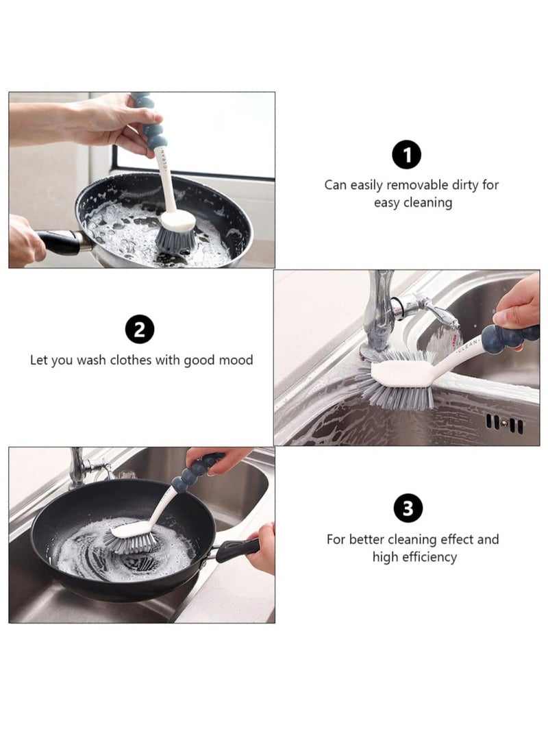 Arabest 4 Pack Cleaning Brush Set, Kitchen Cleaning Brush with Handle, Multipurpose Cleaning Brush for Shoes, Bathroom, Tub, Tile  - Image 3