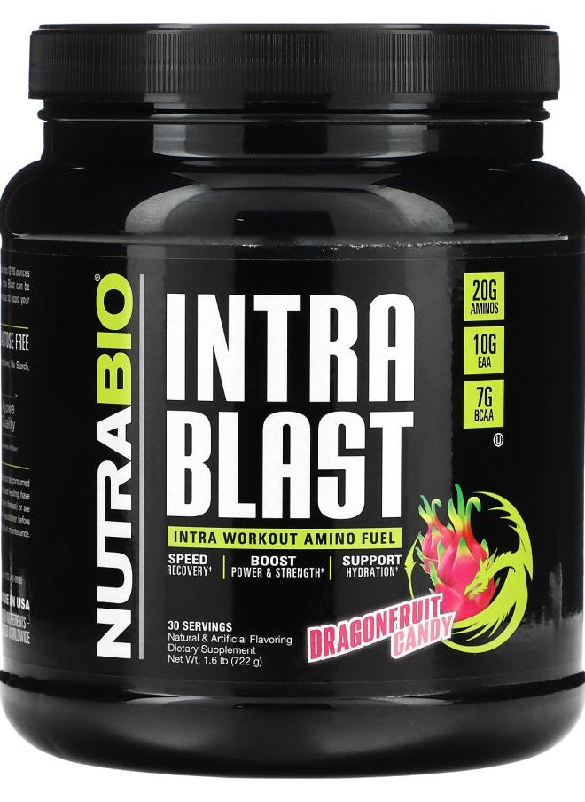 NutraBio Intra Blast Intra Workout Amino Fuel Dragonfruit Candy 1.6 lb (722 g) 