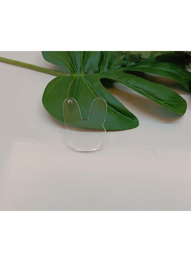 Horoof Home Horoof Home® Clear Acrylic Bunny Shapes – Set of 10, 4.6x6.35 cm, 3mm Thick – DIY Craft Blanks for Keychains, Ornaments & Easter Decorations, SL610  - Image 3