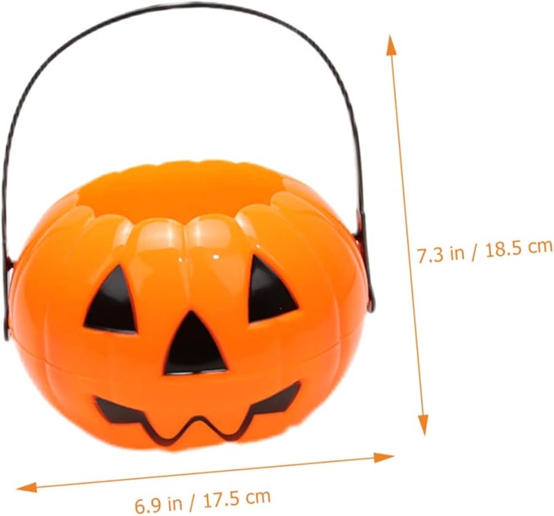 Halloween Pumpkin Bucket Candy Holder With Handle For Trick Or Treat Parties - Image 3