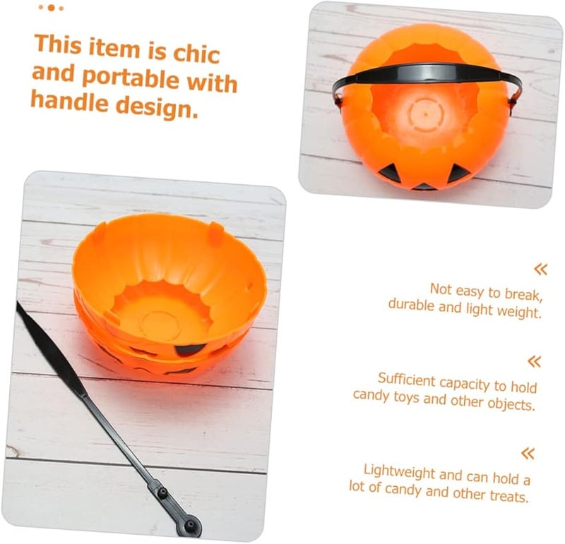 Halloween Pumpkin Bucket Candy Holder With Handle For Trick Or Treat Parties - Image 2