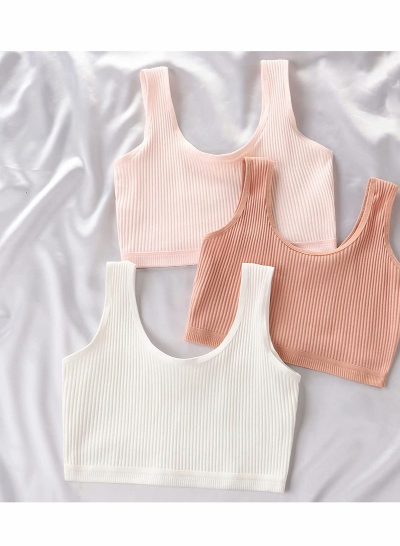Barakah صدرية للفتيات بدون درزات 6 قطع صدرية قطنية قابلة للتنفس للأطفال سترة تدريب صدرية رياضية للفتيات ملابس داخلية مرنة للمراهقات - Image 5