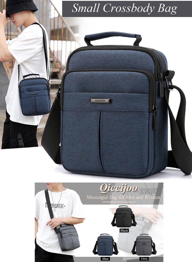Qiccijoo Qiccijoo Small Crossbody Bag Shoulder Bag Messenger Bag for Men and Women Sling Bag Travel Bag for Business Office School Satchel Bags Mini Carry Bags Purse(Blue)  - Image 2