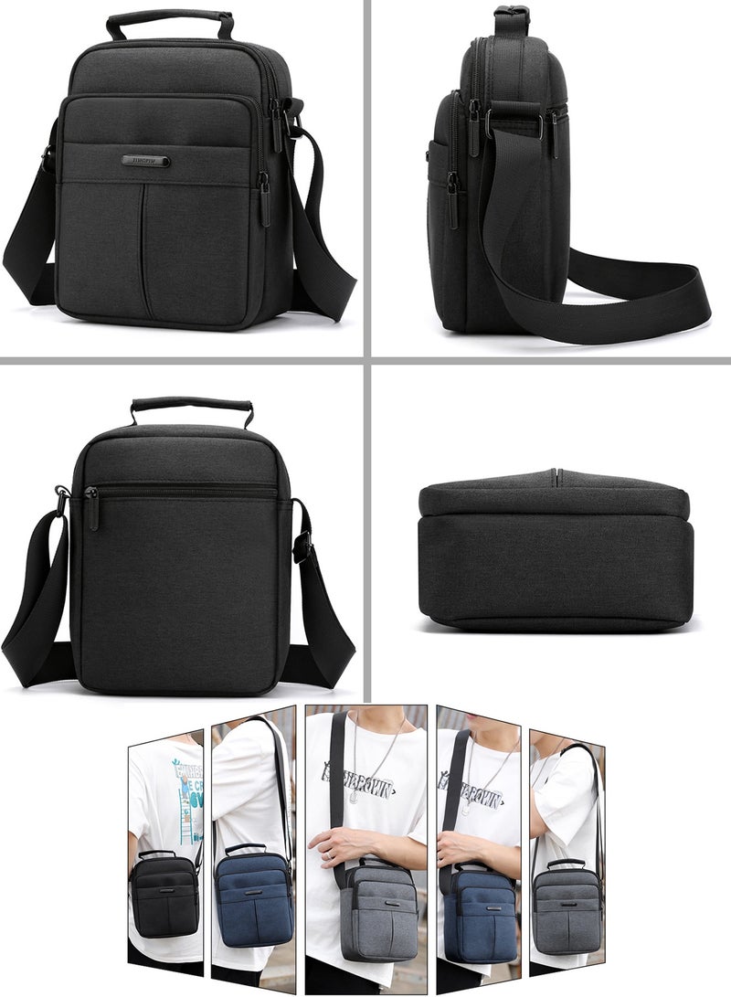 Qiccijoo Qiccijoo Small Crossbody Bag Shoulder Bag Messenger Bag for Men and Women Sling Bag Travel Bag for Business Office School Satchel Bags Mini Carry Bags Purse(Blue)  - Image 4