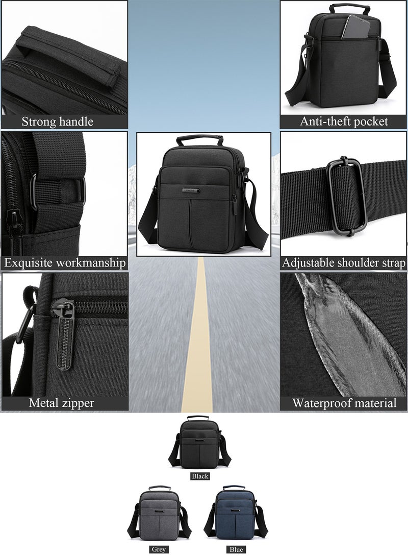 Qiccijoo Qiccijoo Small Crossbody Bag Shoulder Bag Messenger Bag for Men and Women Sling Bag Travel Bag for Business Office School Satchel Bags Mini Carry Bags Purse(Blue)  - Image 5