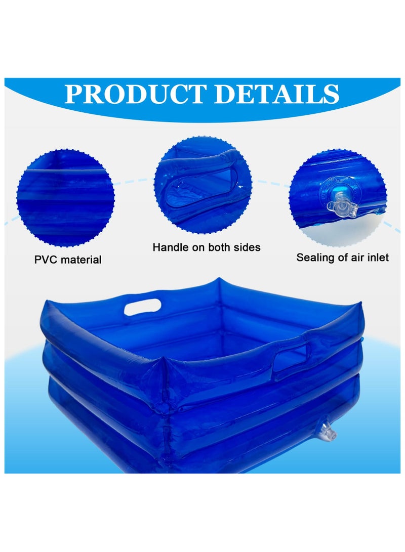 Inflatable Pool Foot Bath Basin, Portable Pool Foot Wash Tub Foldable Foot Soaking Basin with Inflator, for Pool Entry Ladder Above Ground Swimming Pools Clean Feet Hot Tub Spas Accessories (1 Pack) - Image 3
