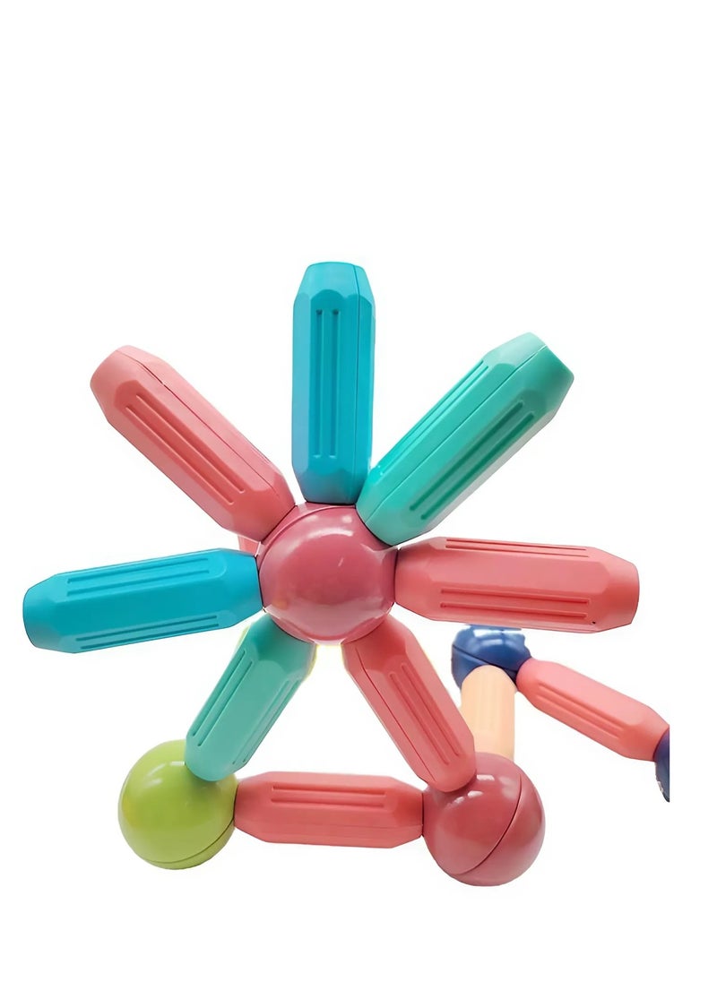 Educational magnetic toy for kids - Magnetic bar blocks - 42 pieces - develops skills and thinking - for children 3 years and above  - Image 4