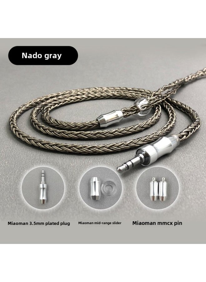 ماركة غير محددة سماعة أذن مطلية بالفضة مكونة من 16 جديلة Mmcx/2pin 0.78/0.75/ie400/a2dc/2.5/4.4-اللون: Nado Ash 16 طول الخط: 0.78mm2pin Series Pin  - Image 1