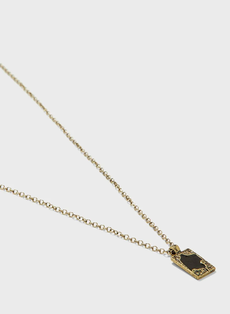 Icon Brand Rectangle Necklace