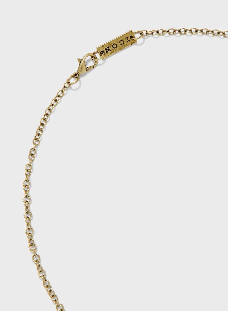 Icon Brand Rectangle Necklace