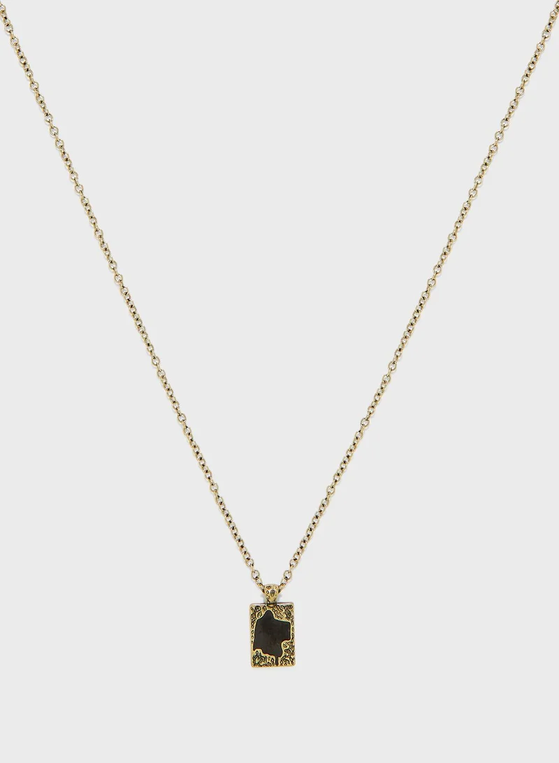 Icon Brand Rectangle Necklace