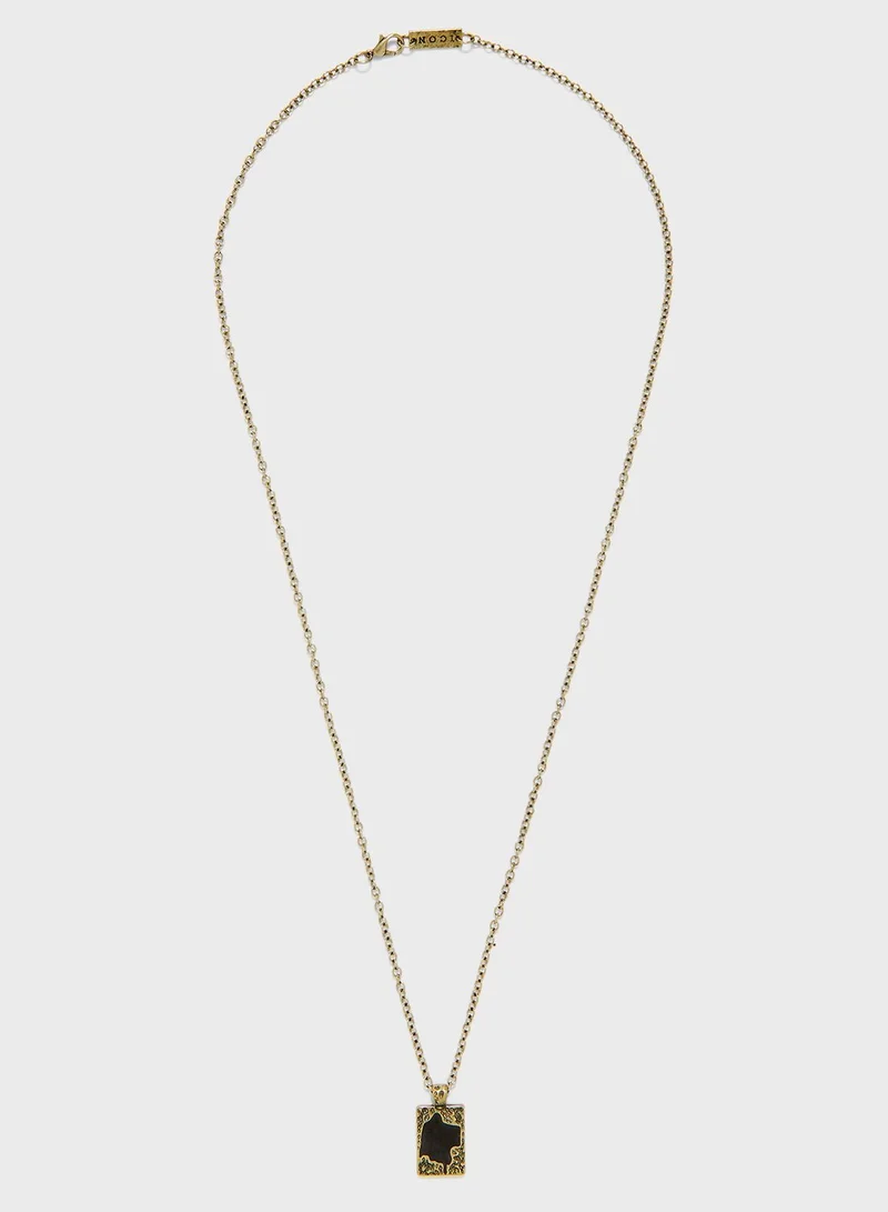 Icon Brand Rectangle Necklace