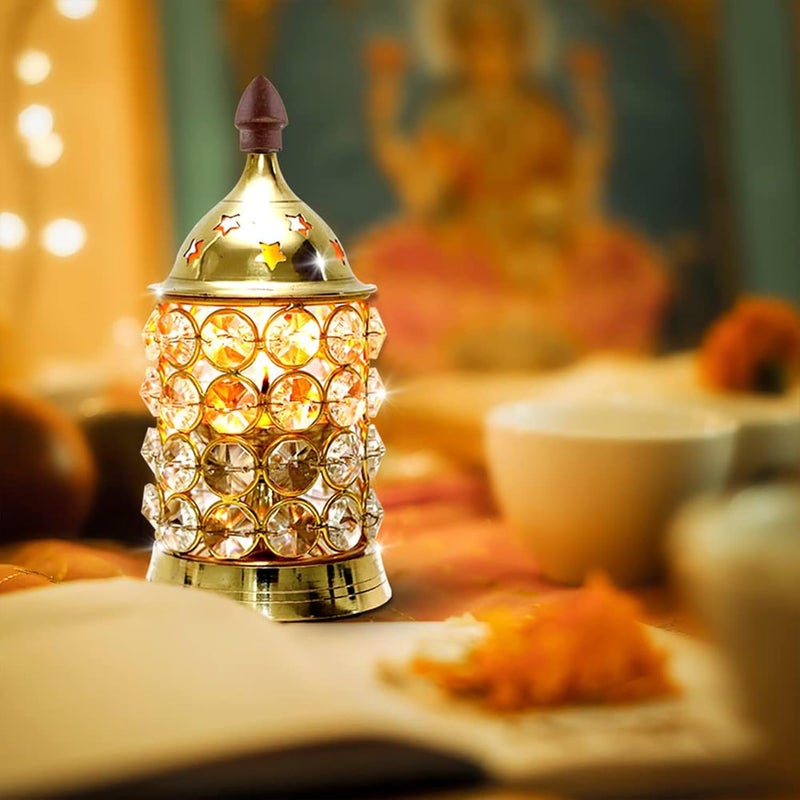 Shubhkart Nitya Crystal Deep Medium/Akhand Jyoti/Oil Lamp for Home Temple Puja Décor Gifts - 234gms (Height - 15.4CM) - Image 4