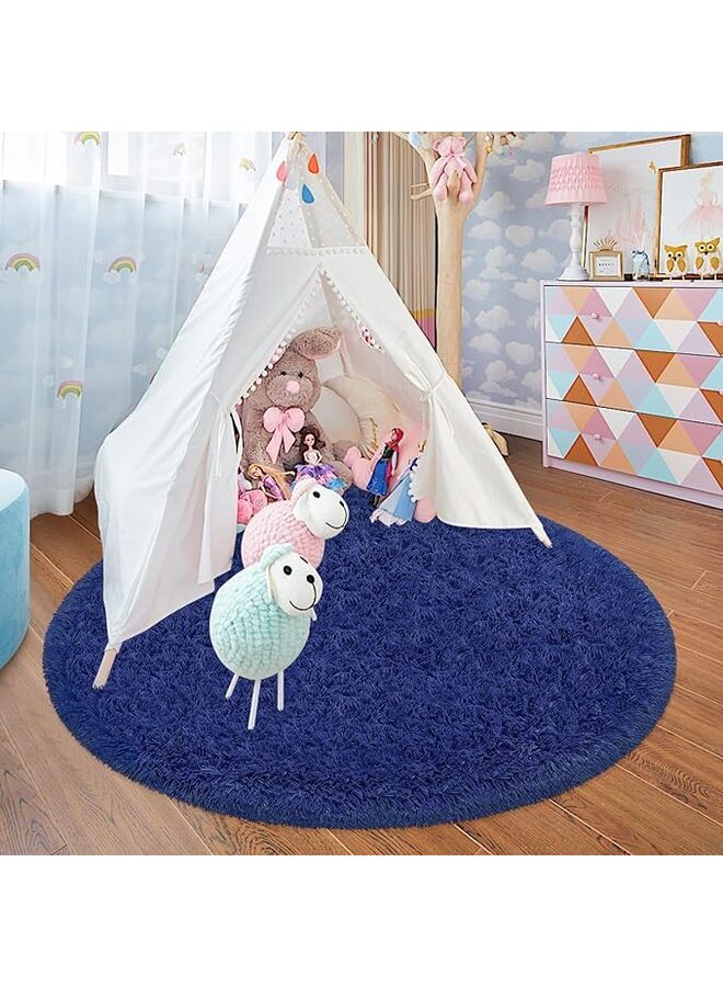 LAMAY 4x4 ft Round Area Rug, Thick Extra Soft Fluffy Area Rug, Plush Round Mat for Cozy Bedroom and Modern Living Room Decor, Non-Slip Soft Padding for Dorms and Nurseries - Image 2