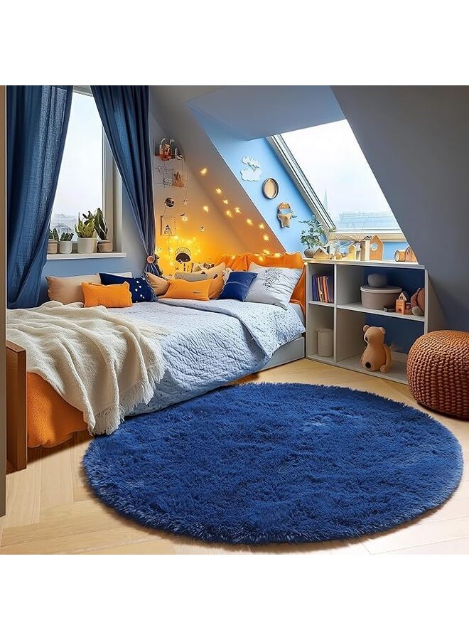LAMAY 4x4 ft Round Area Rug, Thick Extra Soft Fluffy Area Rug, Plush Round Mat for Cozy Bedroom and Modern Living Room Decor, Non-Slip Soft Padding for Dorms and Nurseries - Image 5