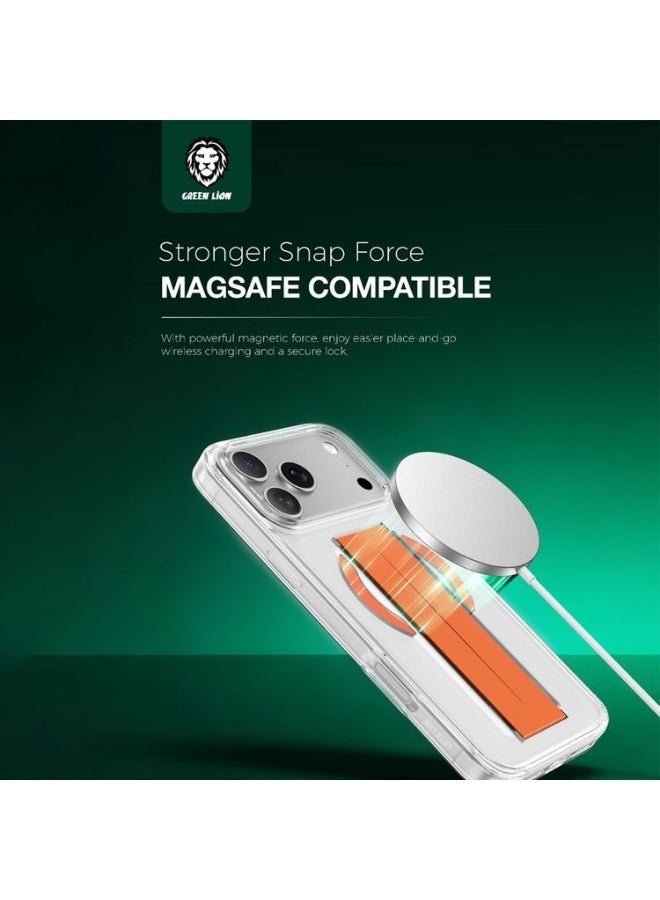 جرين ليون جراب MagSafe Grip / غطاء iPhone 17 Pro Max / جراب iPhone - واقي للشاشة والكاميرا - تيتانيوم برتقالي - Image 3