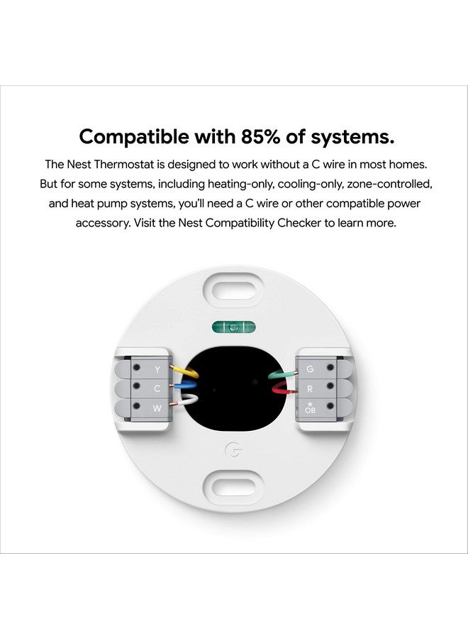 جوجل منظم حرارة Google Nest - منظم حرارة ذكي للمنزل - منظم حرارة قابل للبرمجة يعمل بتقنية واي فاي - إصدار Snow (مُجدد) - Image 2