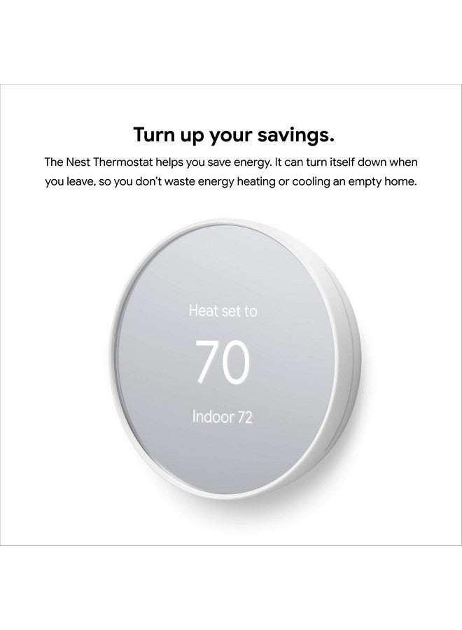 جوجل منظم حرارة Google Nest - منظم حرارة ذكي للمنزل - منظم حرارة قابل للبرمجة يعمل بتقنية واي فاي - إصدار Snow (مُجدد) - Image 1