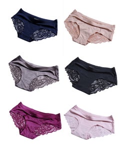 Zeemey Zeemey 6 Pack Womens Underwear Cotton Sort Bikini Breathable Panties Low Rise Hipster Ladies Panties  - Image 1