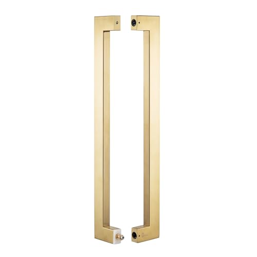 TOGU TG6013 450mm18 inches SquareRectangle Shape Stainless Steel Push Pull Door Handle for Solid Wood Timber Glass and Steel Doors Satin Gold Finish - Image 3