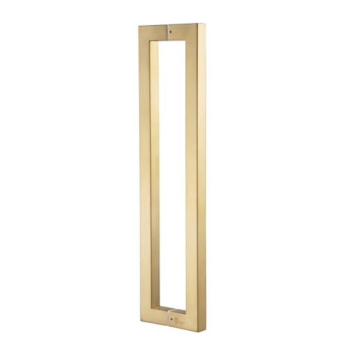 TOGU TG6013 450mm18 inches SquareRectangle Shape Stainless Steel Push Pull Door Handle for Solid Wood Timber Glass and Steel Doors Satin Gold Finish - Image 1