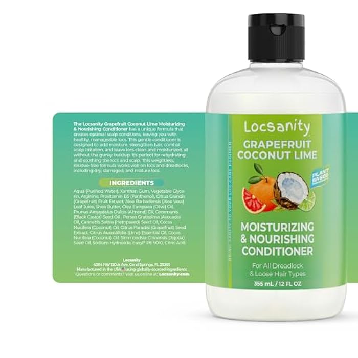 Locsanity - Grapefruit Coconut & Lime 2-in-1 Loc Conditioner for Dreads - 16oz - Hydrating, Strengthens Hair | Conditoner for Dreads, Sisterlocks, Locks, | Optimal for Mature Locs - Image 3