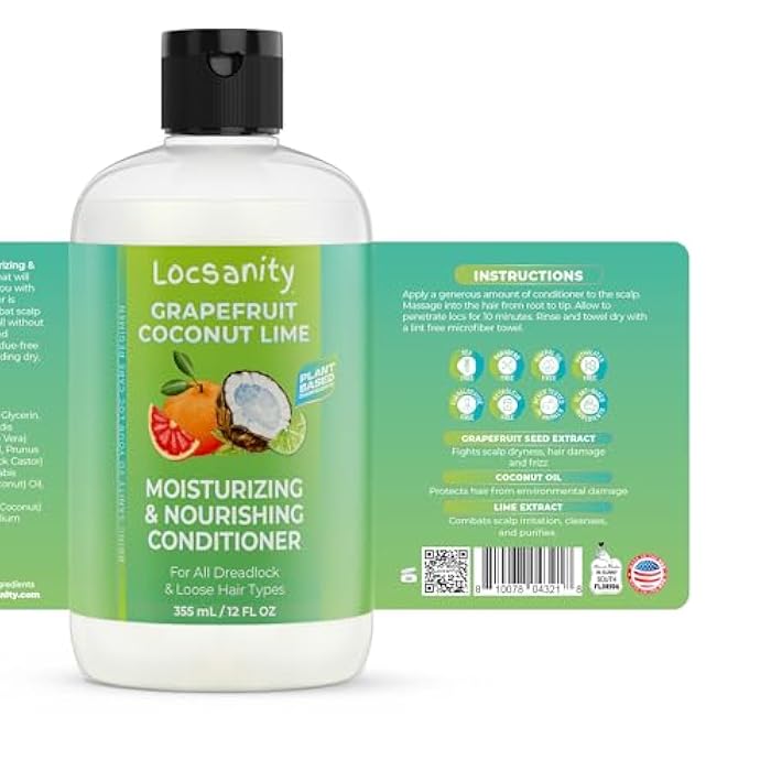 Locsanity - Grapefruit Coconut & Lime 2-in-1 Loc Conditioner for Dreads - 16oz - Hydrating, Strengthens Hair | Conditoner for Dreads, Sisterlocks, Locks, | Optimal for Mature Locs - Image 4