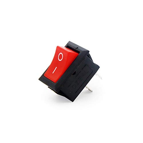 Electronicspices Electronic Spices (100psc) Small Mini Boat On/Off Rocker Switch Snap-in 2-Pin Red Plastic Button - Image 3