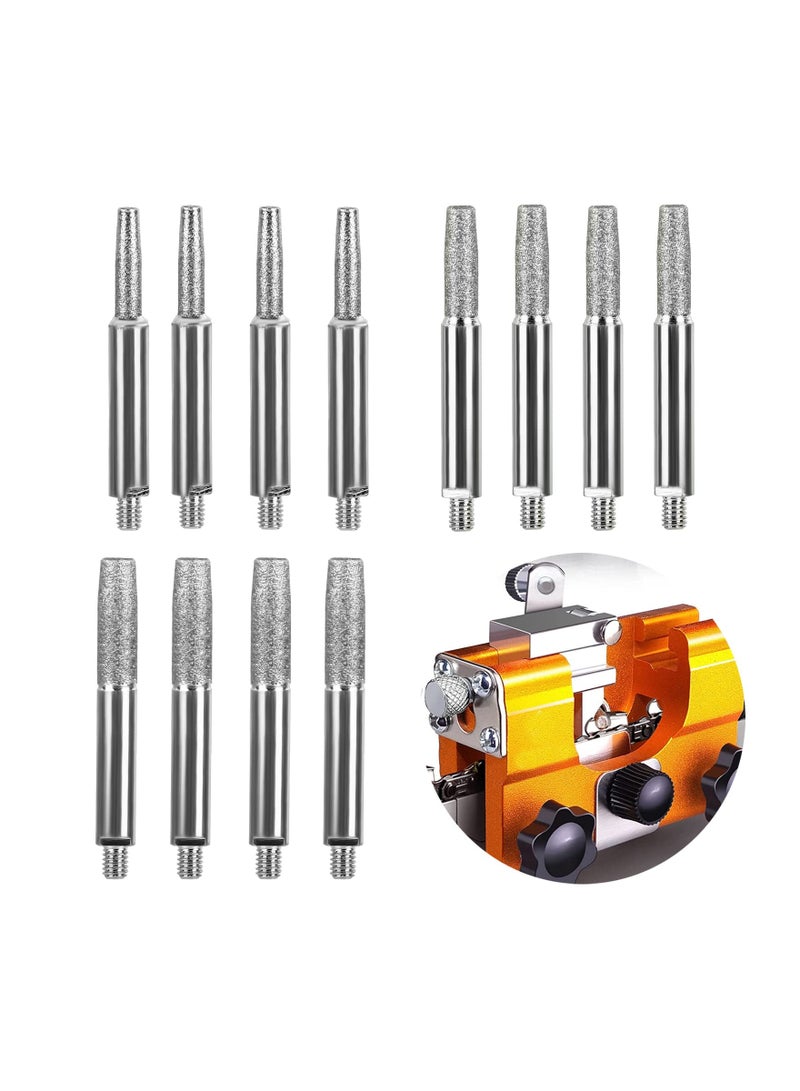 SOLARAE Chainsaw Sharpening Stone Chainsaw Grinding Stone 12PCS High Hardness Diamond Chainsaw Sharpener Burr Stone File in 3 Size Diamond 4mm 4.8mm 5.5mm - Image 1