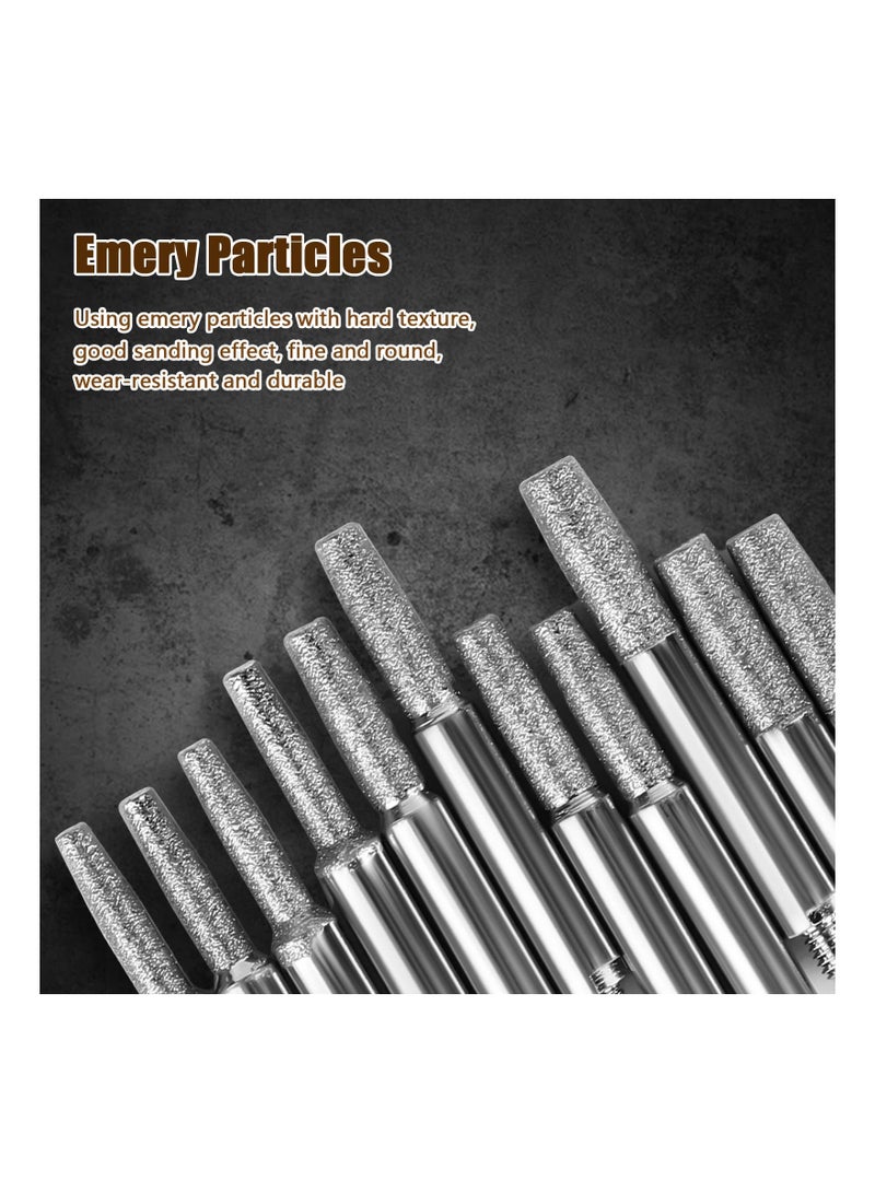 SOLARAE Chainsaw Sharpening Stone Chainsaw Grinding Stone 12PCS High Hardness Diamond Chainsaw Sharpener Burr Stone File in 3 Size Diamond 4mm 4.8mm 5.5mm - Image 5