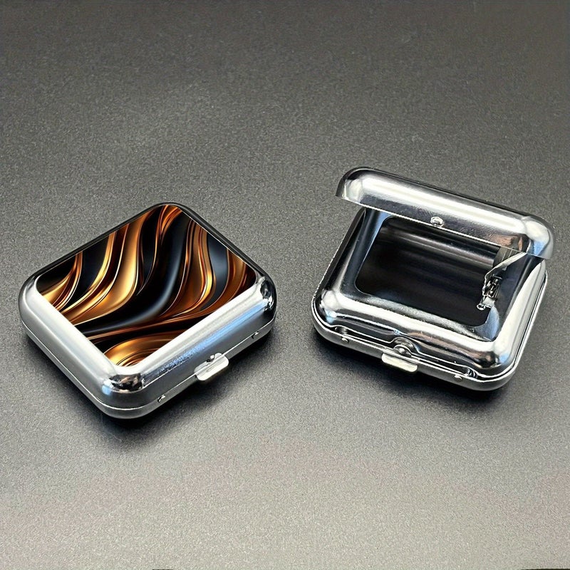 Metallic Color Mini Metal Ashtray Compact Outdoor Travel Car Smoking Tool - Image 5