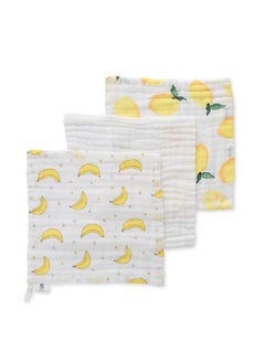 Pack Of 3 Muslin Face And Burp Cloth - Go Bananas