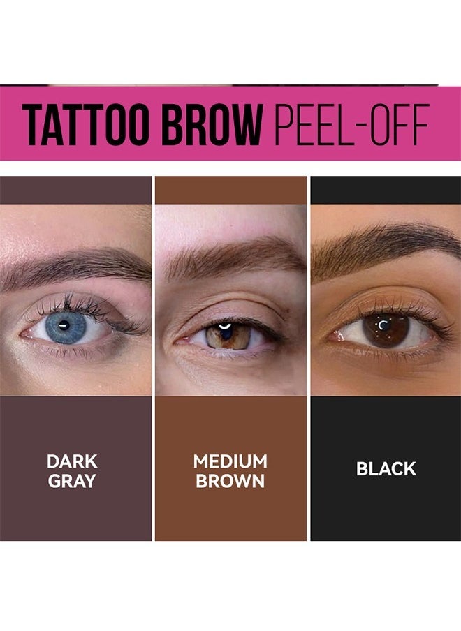 DNMBeauty Tattoo Brow - UP TO 3 Days,Easy Peel Off Tint, Long Lasting Peel Off Tattoo Brow Gel Peel Off Tint Eyebrow Gel with Mascara Brush and Three Eyebrow Shapes, Natural Color 02# Medium Brown  - Image 4