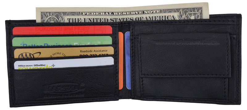 MARSHAL Soft Leather Kids Slim Thin Coin Pouch Bifold Wallet - Image 2