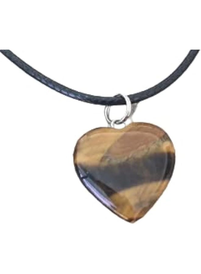 Tiger Eye Pendant Necklace heart shape - Image 1