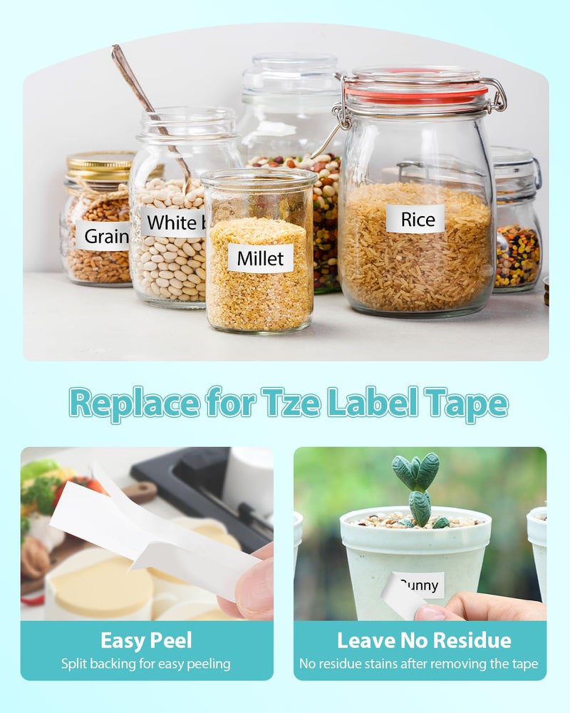 Unismar 4-Pack TZe-241 TZ Tape 18mm 0.7 Inch Laminated White Compatible for Brother P Touch TZe-241 TZ-241 TZe241 Label Tape Use for Ptouch PT-D400 D410 D600 D610BT Label Maker 3/4 Inch, Black on White - Image 3