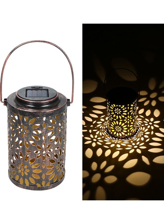 NIBEMINENT Outdoor Lighting Solar Light Hollowed-out Powered Lawn Hanging Landscape Yellow 18*12*12cm - Image 1