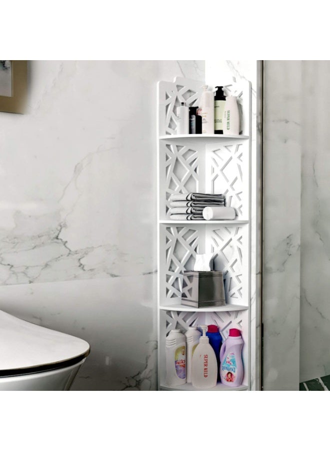 LINGWEI Corner Shelf 18x100cm Bathroom Storage Organizer Bathroom Corner Stand Shelves Shower Caddy Floor Standing Corner Shelve Open Design Bathroom Organizer - Image 2